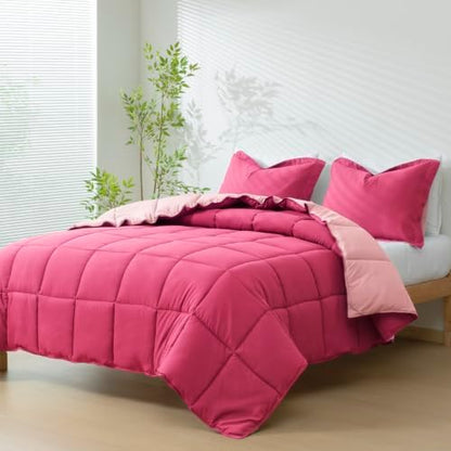 HIG 3pc Pink King Size Bedding Comforter Set Duvet Insert Blanket