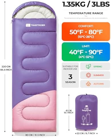 Sleeping Bags for Adults,Compact Lightweight Backpacking Sleeping Bag with Compression Sack for Youth, Camping Essentials Gearfor Hiking Travel Climbing Outdoor&Indoor Use