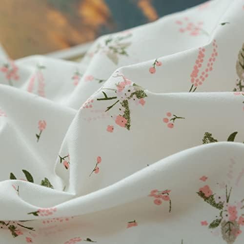 mixinni Floral Duvet Cover Twin XL Size for Teenage Girls Flowers and Leaves Printed on Soft Cotton White/Pink Bedding Duvet Cover with Two Matching Pillowcases-Twin XL Size