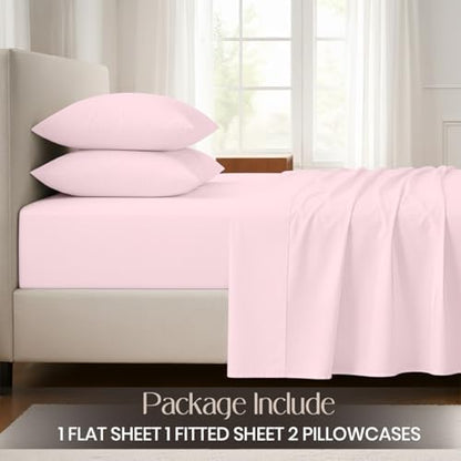 SGI bedding 100% Egyptian Cotton Sheets California King Size – Cooling Sheets, Soft Breathable Blush Bedding, Luxury Bedding, Luxury Hotel Sheet Set, Deep Pocket 16", 4 Piece Set
