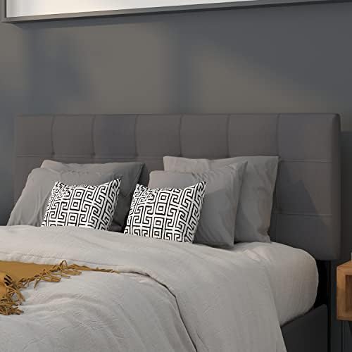 Flash Furniture Bedford Tufted Upholstered Full Size Headboard in Dark Gray Fabric