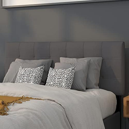 Flash Furniture Bedford Tufted Upholstered Full Size Headboard in Dark Gray Fabric