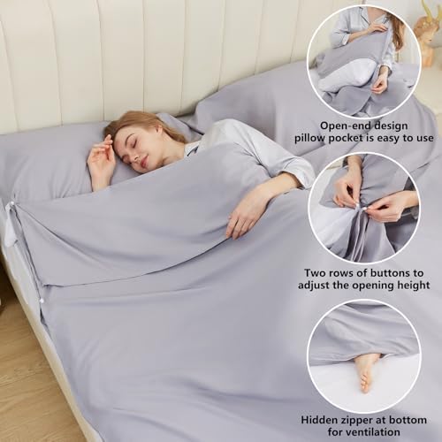 Sleeping Bag Liner, Ultralight & Compact Travel Sheet for Hotel