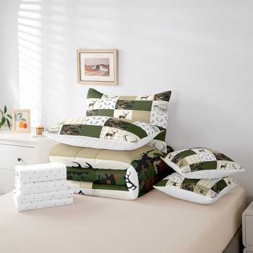 Feelyou Wild Deer 7 Piece Bedding Set Twin Size for Kids Teens