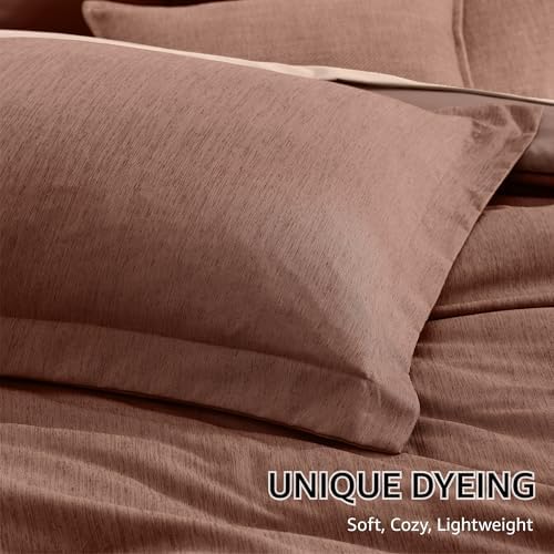 Monbix Oversized King Comforter Set 7 Pieces Terracotta Bed in a Bag