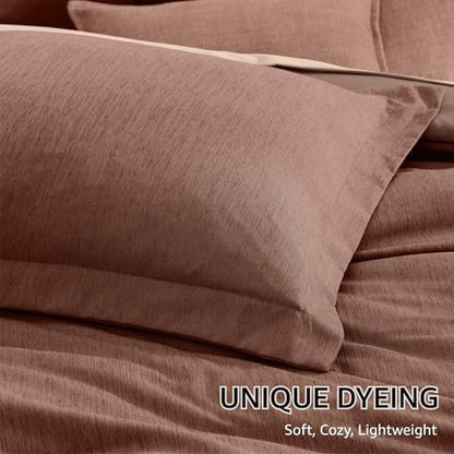 Monbix Oversized King Comforter Set 7 Pieces Terracotta Bed in a Bag