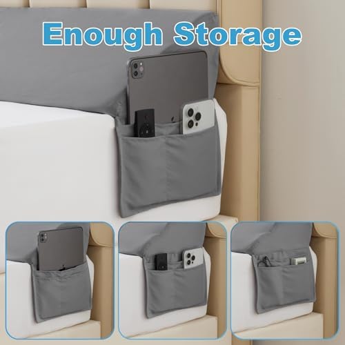 MEGCXIT Queen Bed Wedge Pillow for Headboard, 60"x10"x6", Grey