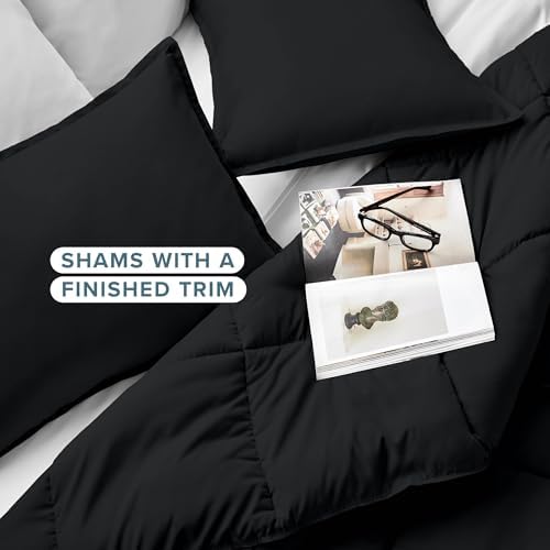 Bare Home Comforter Set - 1800 Ultra Soft (Oversized King, Black)