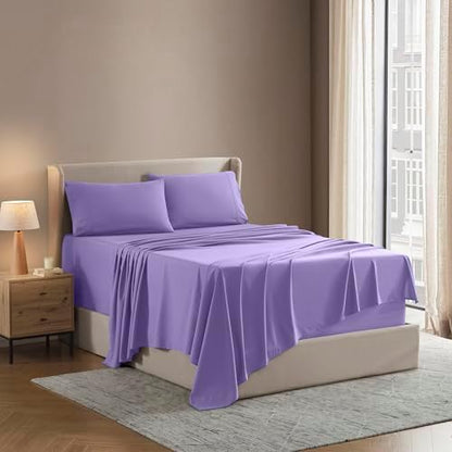 Nestl King Sheet Set - Bed Sheets - Lavender - 4-Piece Deep Pocket