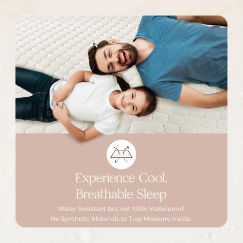 Whisper Organics 100% Cotton Organic Quilted Mattress Pad Protector