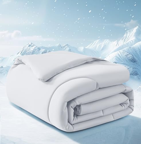 SameBed Cooling Comforter Twin/Twin XL Size, Summer Blanket for Hot Sleepers, Lightweight Comforter for Night Sweats, Double-Sided Breathable Cooling Beddings (Light Grey, 68"*80")