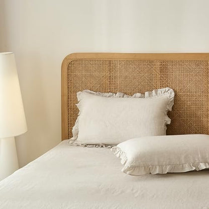 Talasily 100% French Linen Oversized King Duvet Cover Set, Organic Linen