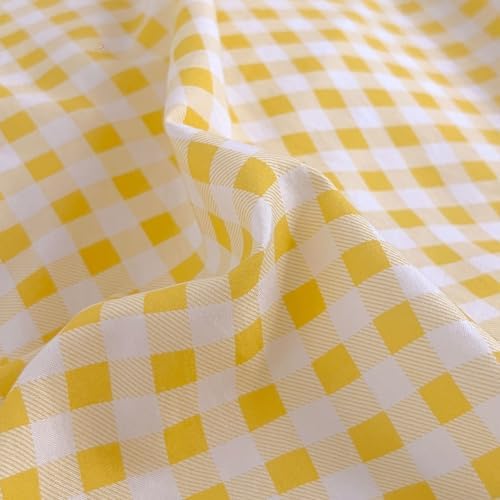 NSNLGSGC Yellow Gingham Duvet Cover Set, King