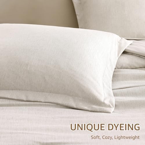 Monbix Oversized Queen Comforter Set 7 Pieces Oatmeal Beige Bed in a Bag