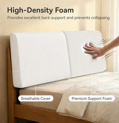 Headboard Pillow Twin Size Support Foam Wedge with Side Pockets and Straps