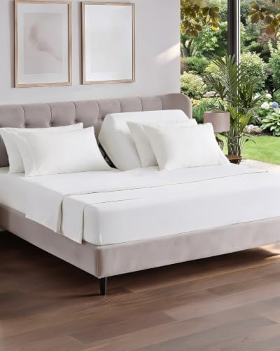 Flex Top Split Head King 6 Piece Sheet Set - Soft & Cooling - Antique White