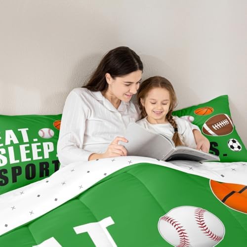 Feelyou Sports Comforter Set Twin Size for Kids Boys Girls