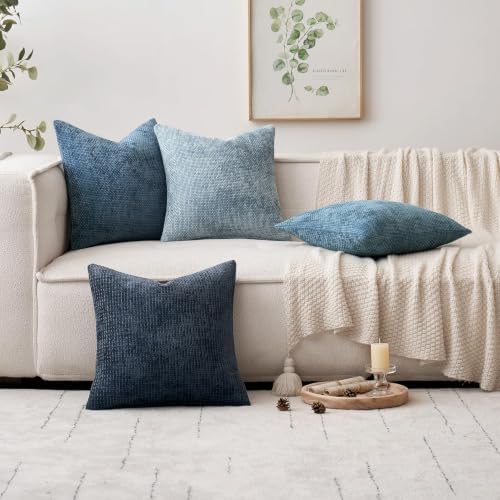 MIULEE Decorative Coastal Blue Euro Sham Pillow Covers 26x26 Inch 2 Pack