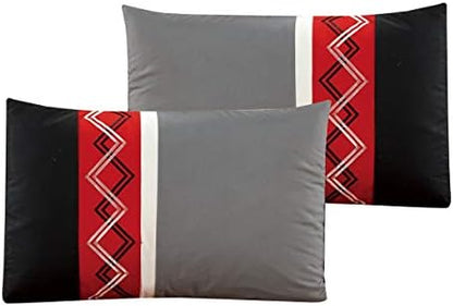 Chezmoi Collection 7-Piece Zigzag Embroidered Comforter Set California King