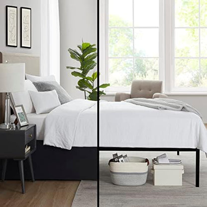 Nestl Black Bed Skirt Cal King Size - Cal King Bed Skirt 14 Inch Drop - Brushed Microfiber Bed Skirts - Hotel Quality Pleated Bed Skirt - Shrinkage & Fade Resistant