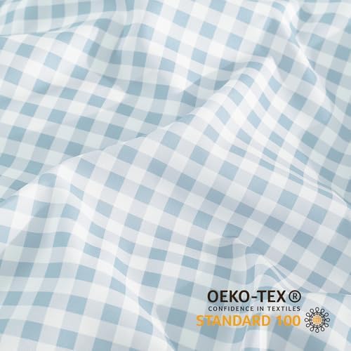 Andency Blue Gingham Duvet Cover King, Blue Checkered Plaid Bedding Set