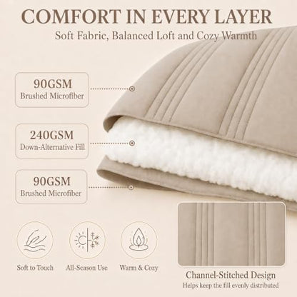 CozyLux Full Size Comforter Sets Wheat- 7 Pieces Bed in a Bag