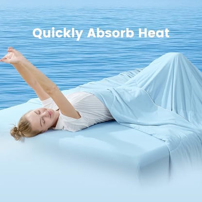 Cozy Bliss Cooling Comforter King Size, Cooling Blankets for Hot Sleepers and Night Sweats, Sky Blue Summer Comforter for King Size Bed, Breathable Soft Lightweight Silk Smooth