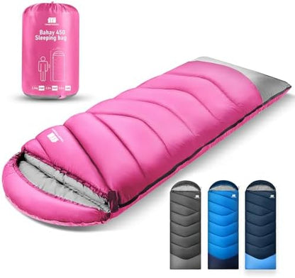 Sleeping Bags for Adults Teens, 4 Season Camping Sleeping Bag Waterproof,Machine Washable Backpacking Gear for Cool Weather,Outdoor Tent Hiking Hunting,with Compression Sack,86.6x31.5