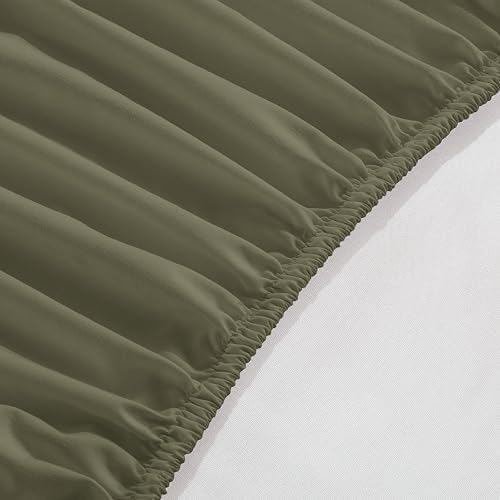 Elegant Comfort 1500 Premium Hotel Quality 18-24 Inches Deep - Extra Deep Pocket Single Fitted Sheet for High Mattress, Luxury and Softest, Smart Pocket - Wrinkle Free, Queen, Green