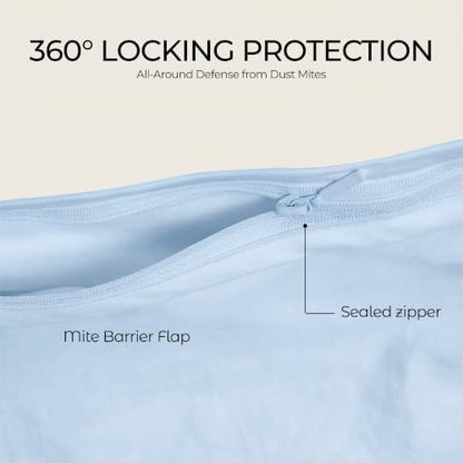 FAUNNA 100% Cotton Duvet Cover Dust Mite Bed Bug Comforter Protector, Full