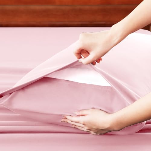 CozyLux Split King Sheets 7-Piece, 21-Inch Deep Pocket, Soft Brushed Feel