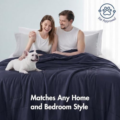 Madison Park Breathable Cooling Comforter King, Navy, 106x90