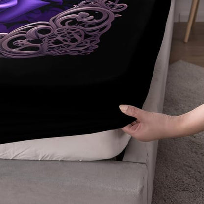 HOSIMA Cat Queen Fitted Sheet for Boys Girls,1 Fitted Sheet+2 Pillowcases.