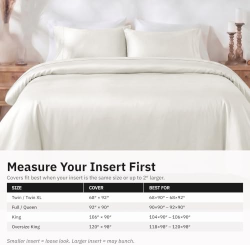 California Design Den Luxury Twin XL Duvet Cover Set, Ivory