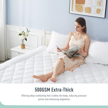 Twin XL Mattress Pad Topper Cotton, 8-22”Deep Pocket, Ultra Loft
