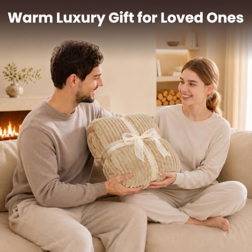 Homemate Heated Blanket Electric Heating Throw 50"x60" Soft Flannel Sherpa