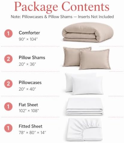weigelia King Comforter Set with Sheets - 7 Pieces Bed in a Bag King