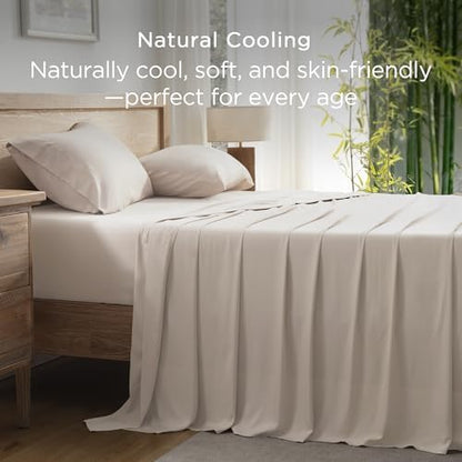 Andency Oatmeal California King Sheets Set 100% Viscose Derived from Bamboo