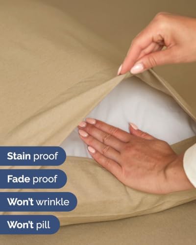 Flex Top Split Head King 6 Piece Sheet Set - Soft & Cooling - Heathered Tan