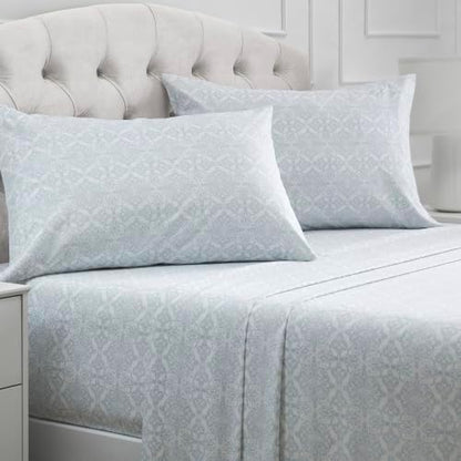 Mellanni Iconic 4-Piece, Ultra Soft Sheet Set (Cal King, Laced Sky Blue)