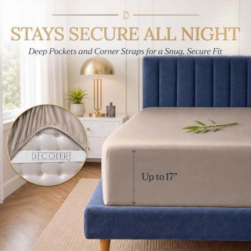 DECOLURE 100% Viscose Derived from Bamboo Sheets Twin Size | 3 Pc Bed Set