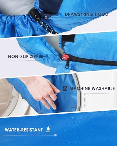 Sleeping Bags for Adults Backpacking Lightweight Waterproof- Cold Weather Sleeping Bag for Girls Boys Mens for Warm Camping Hiking Outdoor Travel Hunting with Compression Bags