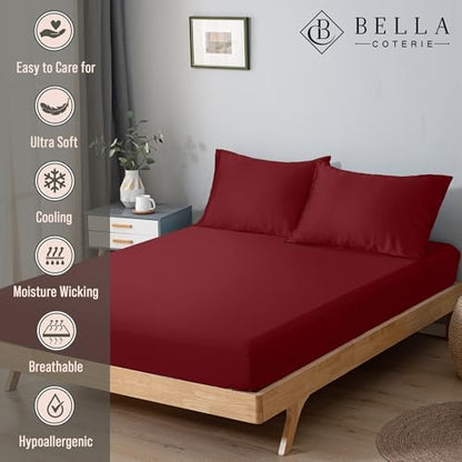 Bella Coterie | Luxury Bamboo Viscose Cal King Size Fitted Sheet Only