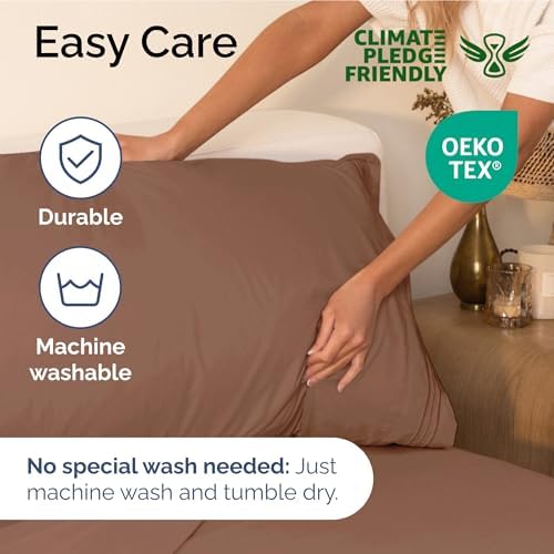 Full Size 4 Piece Sheet Set - Ultra Soft & Cooling Sheets - Copper Brown