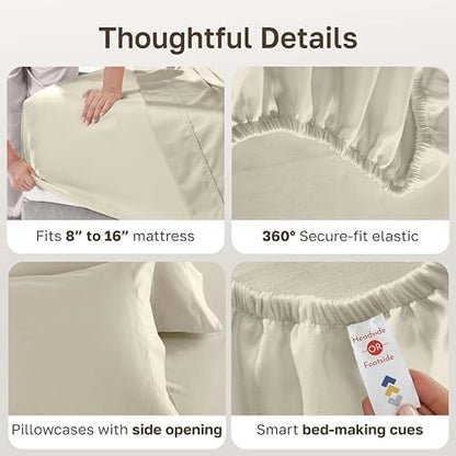 California Design Den 2 Pack 600 Thread Count Full Size Bed Sheets Sets
