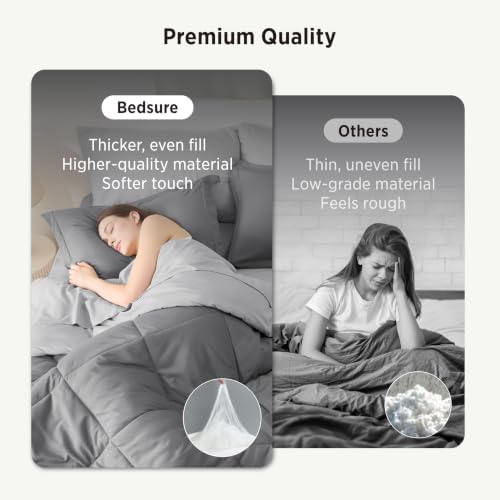 Bedsure Bed in a Bag Full Reversible Bed Set 7 Pieces Grey/Light Grey