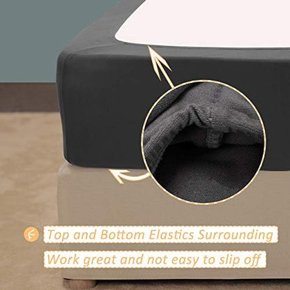 Mrs Awesome Stretch Jersey Box Spring Cover Queen/Queen XL, Dark Gray