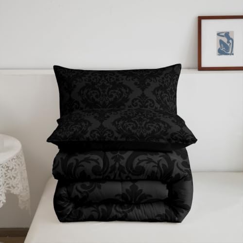 Feelyou Gothic Damask Comforter Set Queen Size Bedding Set