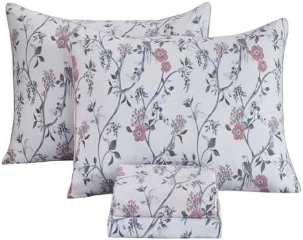 FADFAY Sheets Set Twin Rustic Bird Floral Bed Sheets Set Vintage Botanical Bedding Shabby Branches Leaves Bedding Collections 100% Egyptian Cotton Breathable Soft 17.7" Deep Pocket 4Pcs, Twin Size