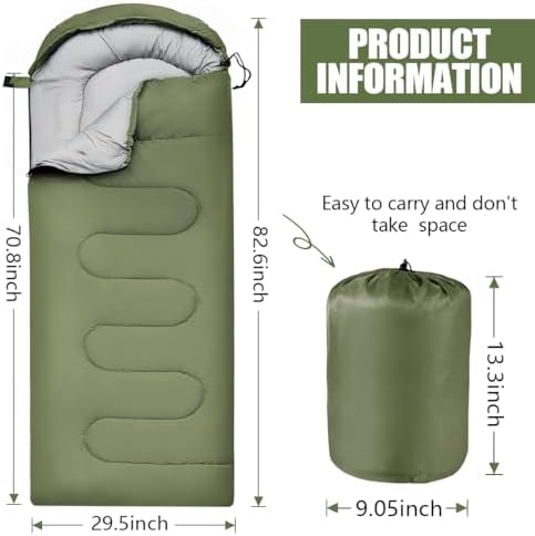 OBTANIM Sleeping Bags Portable Waterproof Camping Sleeping Bag for Adults Kids 4 Seasons Cold Weather or Warm Backpacking Hiking Travel Indoor Outdoor Use